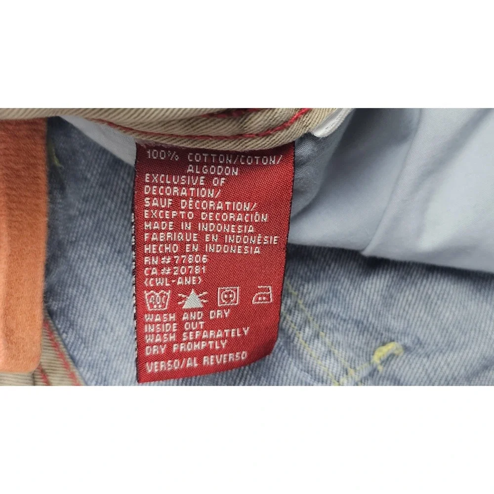 Tommy Hilfiger Jean Shorts Mens 36 Blue Baggy‎ Cargo Distressed Red Label Denim